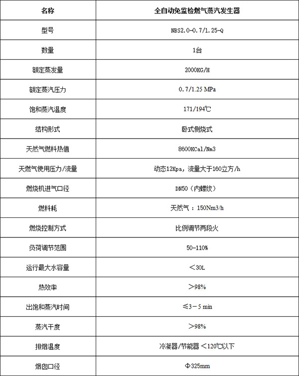 2噸燃?xì)庹羝仩t參數(shù)